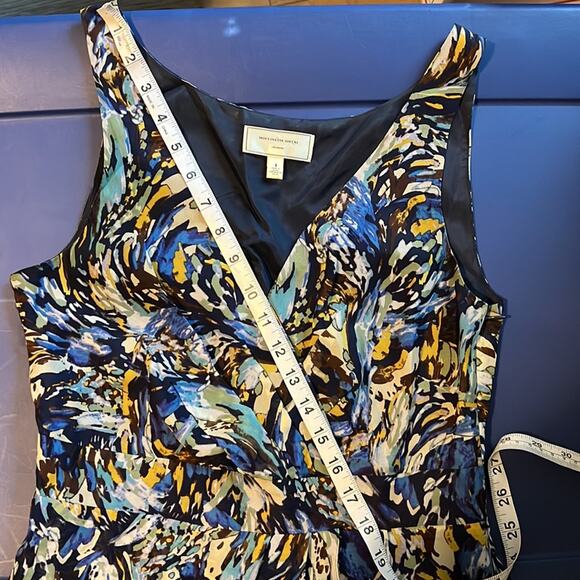 Anthropologie Moulinette Soeurs Silk Abstract Sleeveless V-Neck Dress - Picture 10 of 16